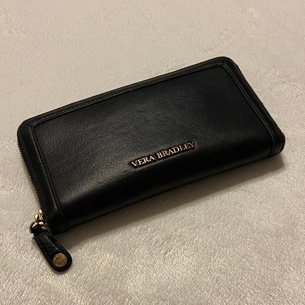VGUC Leather Vera Bradley Zipped Wallet/Billfold